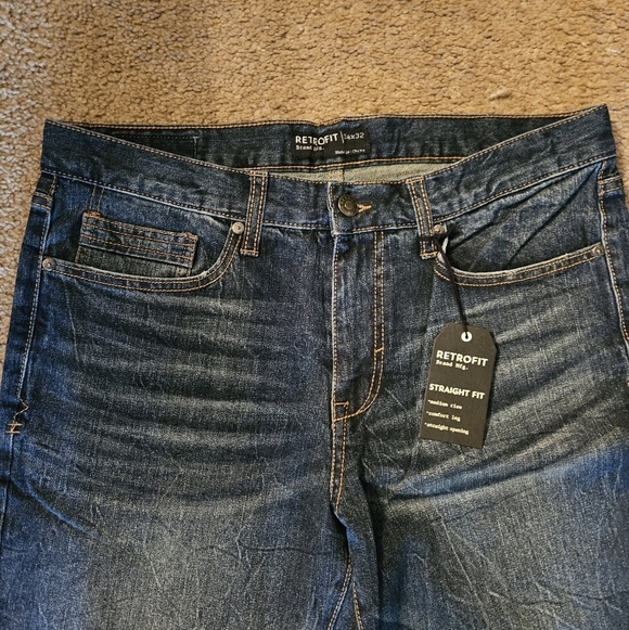 Mens NWT Retrofit Brand Mfg. Blue Jeans Size 34 x 32 Straight - Picture 4 of 6